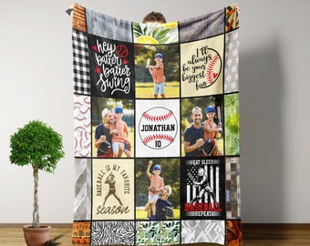 Baseball Blanket, Custom Blanket With Picture, Throw Blanket, Baseball Gifts, Gifts For Boys, Christmas Gifts For Kids, Gifts For Son