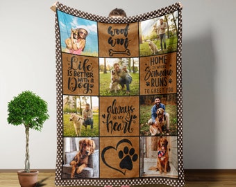 Life Is Better With A Dog Blanket, Custom Blanket With Picture, Pet Memorial Gifts For Dogs, Gifts For Dog Lovers, Personalized Blanket