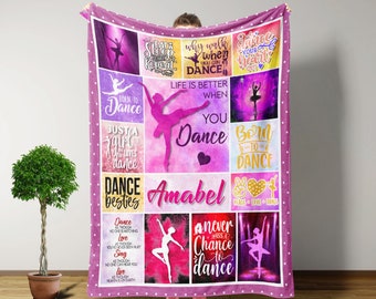 Dance Blanket, Personalized Blankets And Throws, Dance Gifts, Dancer Gifts, Gifts For Girls, Ballet Gifts, Christmas Gifts For Women