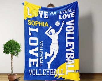 Volleyball Blanket, Custom Blanket, Throw Blanket, Volleyball Gifts, Volleyball Team Gifts, Gifts For Girls, Christmas Gifts For Women