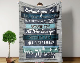 70TH Birthday Gifts For Women, Throw Blanket, 70TH Birthday Blanket, Grandma Gifts, Gifts For Women, Gifts For Mom, Grandpa Birthday Gifts