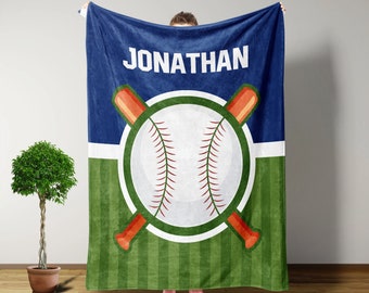 Custom Blankets, Baseball Blanket, Personalized Name Blanket, Gifts For Boys, Throw Blanket, Birthday Gifts For Men, Boy Baseball Gifts