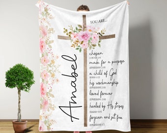 Personalized Blanket, Bible Verse Blanket, Inspiration Gifts, Christian Gifts For Women, Jesus Lover Gifts, Women Gifts, Gifts For Her