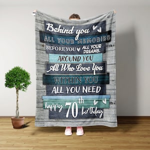 70TH Birthday Gifts For Women, Throw Blanket, 70TH Birthday Blanket, Grandma Gifts, Gifts For Women, Gifts For Mom, Grandpa Birthday Gifts