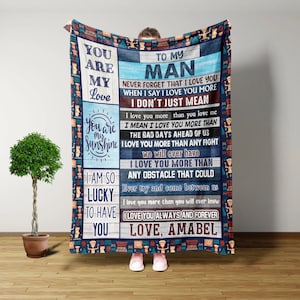To My Man Blanket, Personalized Gifts, Throw Blanket, Boyfriend Gifts, Birthday Gifts For Husband, Custom Blanket, Anniversary Gifts For Him