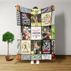 Baseball Blanket, Custom Blanket With Picture, Throw Blanket, Baseball Gifts, Gifts For Boys, Christmas Gifts For Kids, Gifts For Son