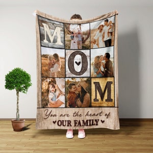 Couverture photo personnalisée, Les mamans sont le coeur de notre famille, Cadeau pour la fête des Mères, Couverture pour collage personnalisé, Couverture photo, Cadeaux personnalisés