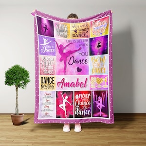 Dance Blanket, Personalized Blankets And Throws, Dance Gifts, Dancer Gifts, Gifts For Girls, Ballet Gifts, Christmas Gifts For Women