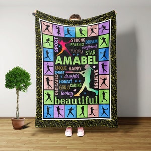 Personalized Gifts, Softball Blanket, Softball Gifts For Girls Teenager, Throw Blanket, Gifts For Girls, Gifts For Women, Customized Blanket
