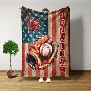 Customized Blanket, Baseball Blanket, Baseball Gifts For Men, Boys Baseball Gifts, Personalized Gifts, Birthday Gifts For Men, Men Gifts