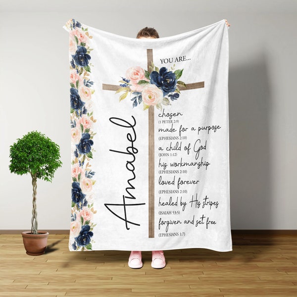 Personalized Blanket, Bible Verse Blanket, Inspirational Gifts For Women, Christian Gifts, Jesus Lover Gifts, Throw Blanket, Gifts For Her