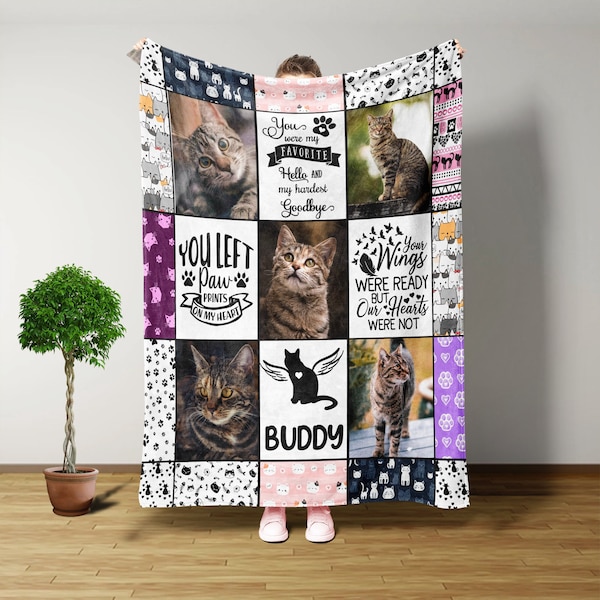 Custom Blanket, Cat Memorial Gifts, Throw Blanket, Cat Memorial Gifts For Loss Of Cat, Gifts For Cat Lovers, Pet Memorial Gifts Cat