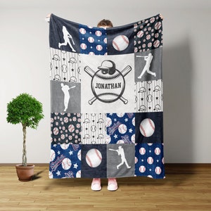 Baseball Blanket, Personalized Blankets And Throws, Baseball Gifts, Boys Baseball Gifts, Christmas Gifts For Men, Boys Christmas Gifts