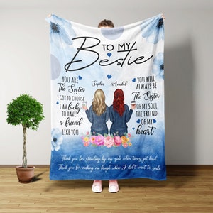 Custom Name Blanket, To My Bestie, Personalized Gift, Friend Gift Ideas, Birthday Gift, Gift For Girls, Blanket Design