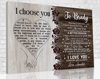 Personalized Gifts, I Choose You Canvas, Custom Wall Decor, Dating Gifts, Wedding Gifts, Anniversary Gifts, House Decor
