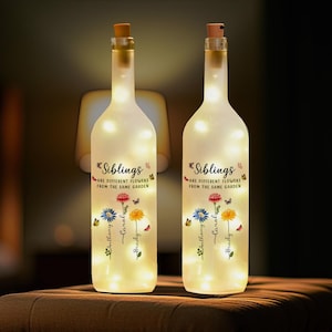 Sister Gifts, Personalized Siblings Bottle Lamp, Gifts For Sister, Siblings Birthday Gifts, Sisters Gifts From Sister, Siblings Night Light