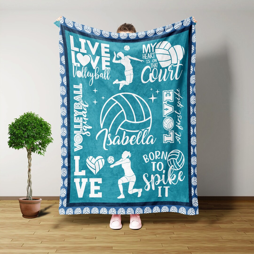 Volleyball Blanket, Volleyball Gifts, Personalized Blankets and Throws