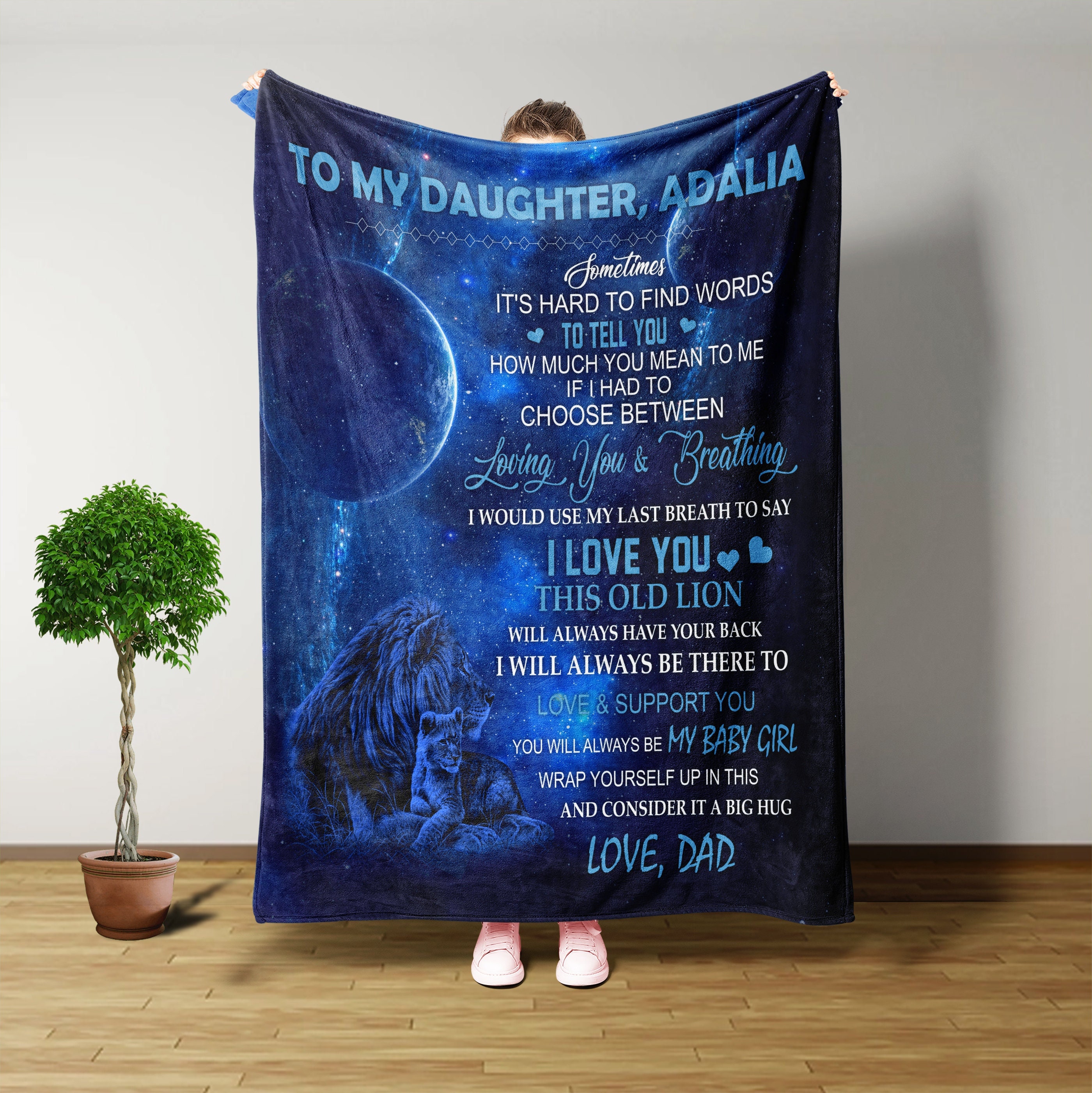 To My Daughter From Dad Blanket Custom Name Blanket Family Etsy