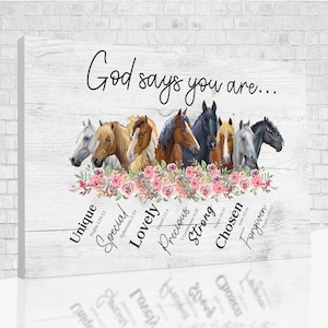 God Says You Are Canvas, Horse Poster, Gift Ideas For Horse&#39;s Lover, Jesus&#39;s Lover Gift, Gift For Christian.