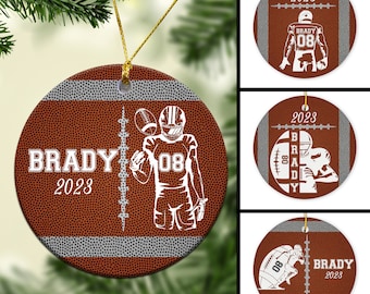 Personalized Ornaments, Football Ornaments, Christmas Ornaments, Christmas Decorations, Football Gifts, Gifts For Boys, Gifts For Men