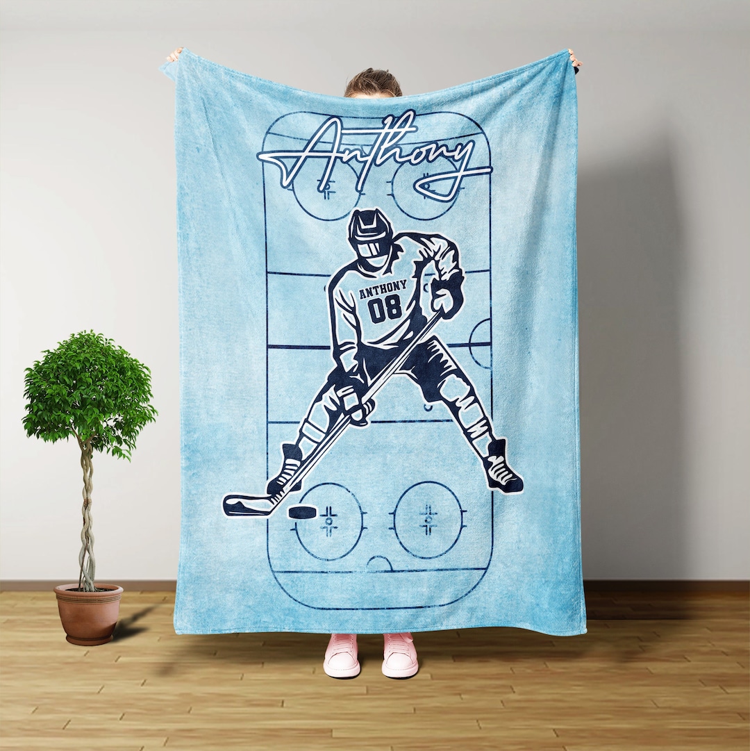 Personalized Blanket Hockey Blanket Throw Blanket Hockey Etsy