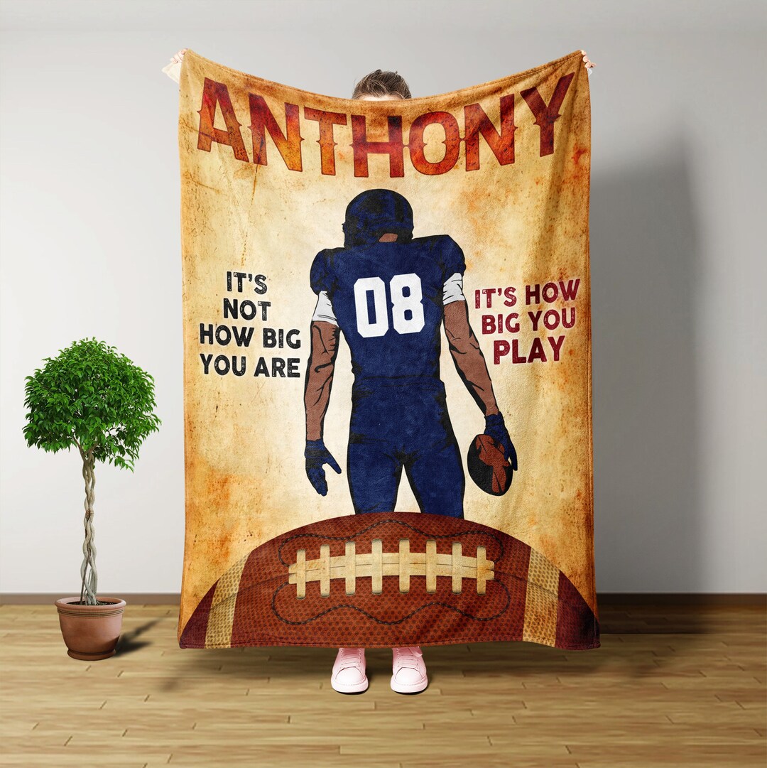 Personalized Gifts, Football Blanket, Football Gifts, Custom Blanket