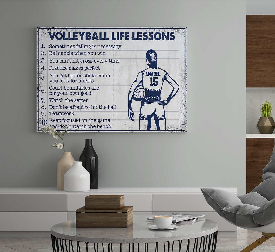 Volleyball Life Lessons Canvas Custom Volleyball Poster Etsy