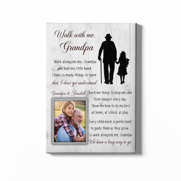Walking With Grandpa Poem Etsy