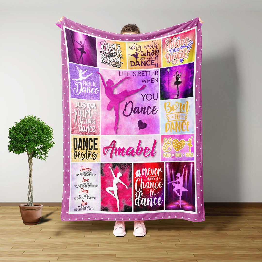 Dance Blanket, Personalized Blankets and Throws, Dance Gifts, Dancer
