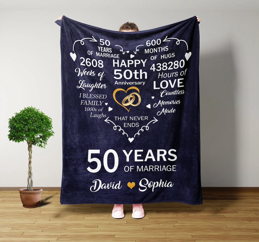 50TH Wedding Anniversary Gifts, Custom Blankets, Anniversary Gifts for