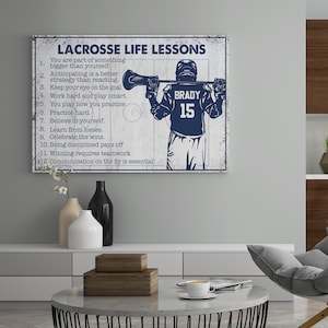 Lacrosse Life Lessons Canvas, Custom Lacrosse Poster, Sport Wall Art, Gift Ideas For Lacrosse Player. image 2