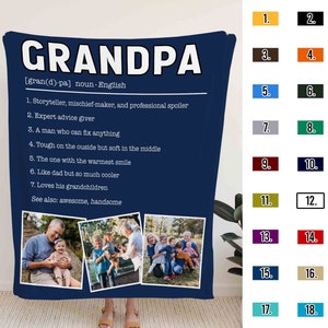 Custom Blanket, Grandpa Blanket, Custom Blanket With Picture, Birthday Gifts For Grandpa, Grandfather Birthday Gifts, Gifts For Men