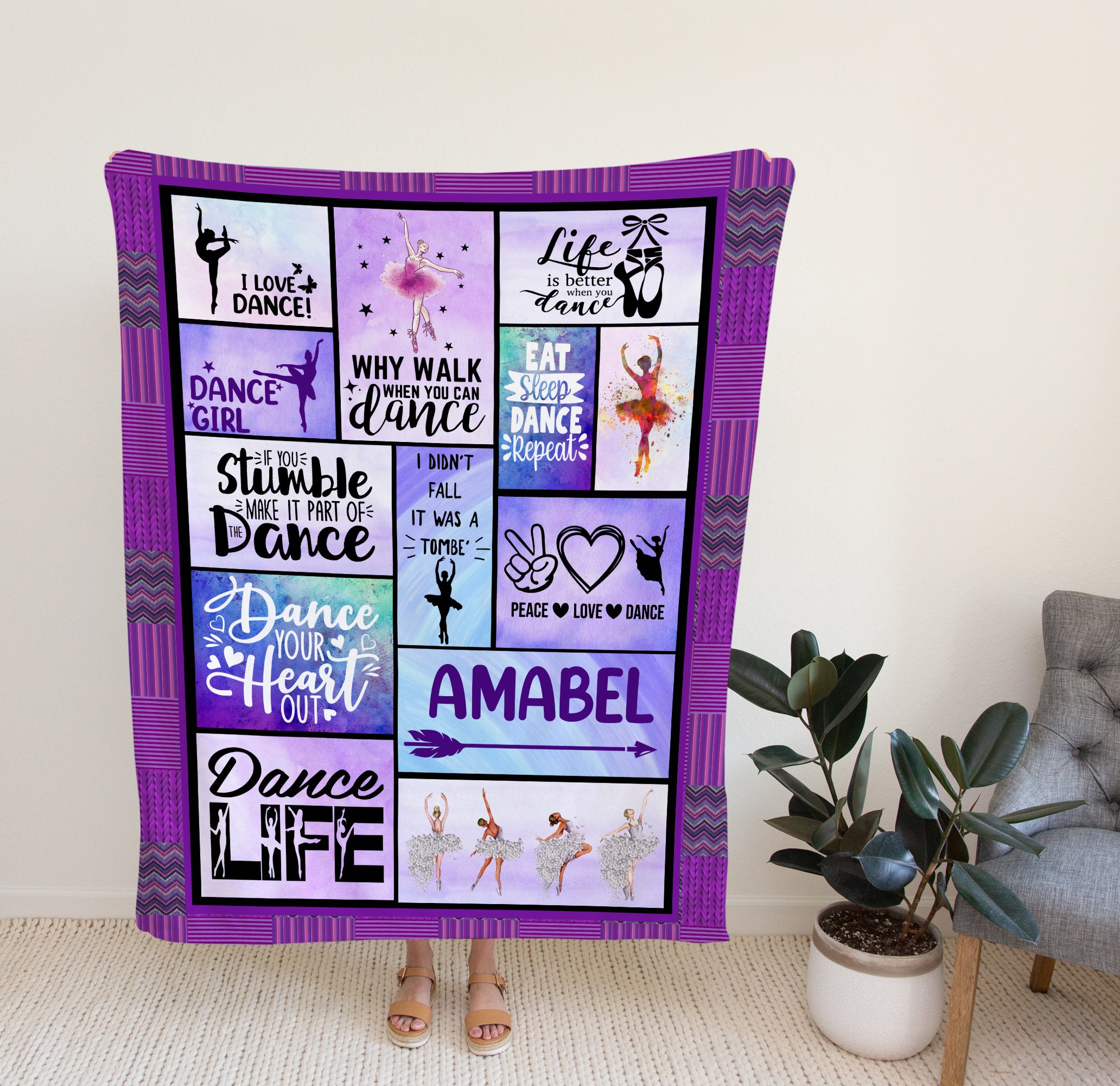 Dance Blanket Throw Blanket Custom Blanket Gifts for Girls Etsy