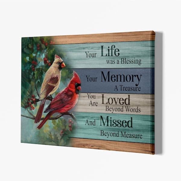 Texas Birds, Red Cardinal Canvas Wall Art Prints, Inspiration Quote Prints, Wall Hanging, Wall Decor, Home Decoration