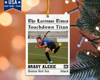 Lacrosse Ornament, Boys Lacrosse Gift Ideas, Gifts For Lacrosse Player, Sport Gifts, Lacrosse Coach Gift, Customized Christmas Ornament