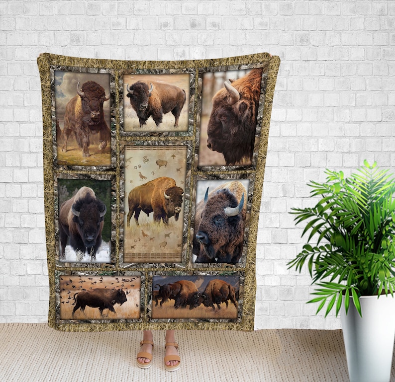 Animal Blanket American Bison Wild Life Birthday Gifts for Etsy
