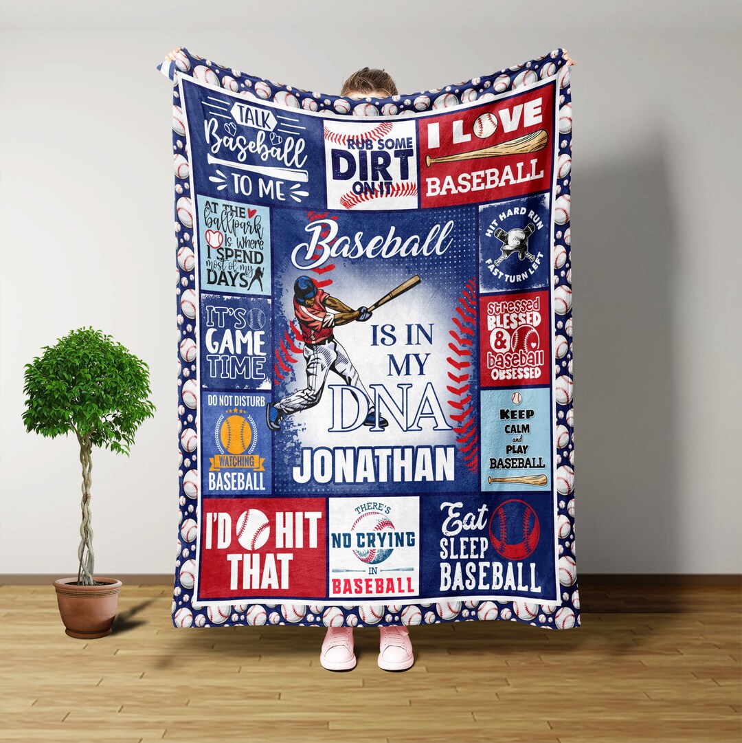 Baseball Blanket, Personalized Blankets and Throws, Boys Baseball Gifts