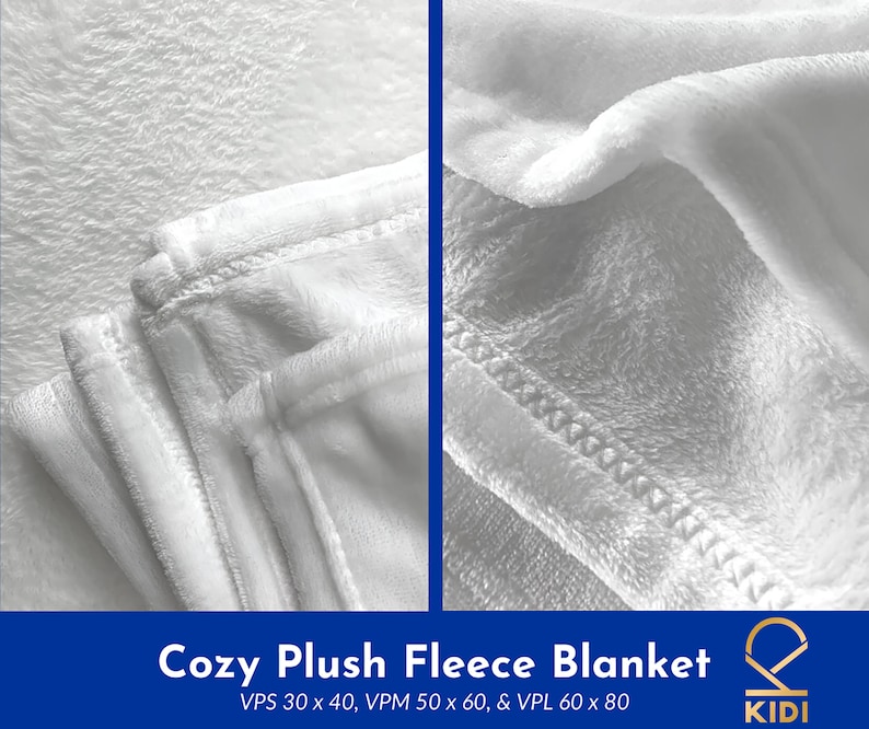 May include: A white plush fleece blanket folded in half. The blanket is soft and cozy, perfect for snuggling up on the couch.