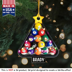 Personalized Billiards Christmas Ornament 2025, Billiards Gifts, Gifts For Pool Players, Pool Table Balls Custom, Gift For Billiards Player