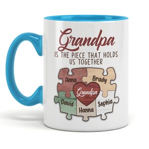 Grandpa Mug, Grandpa Is The Pieces That Holds Us Together Mug, Grandpa Gifts, Christmas Gifts For Men, Gifts From Kids, Personalized Gifts