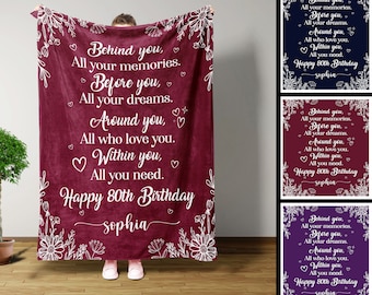 80TH Birthday Decorations For Women, Throw Blanket, 80TH Birthday Blanket, Gifts For Women, Birthday Gifts For Men, Grandma Gifts