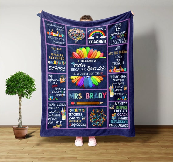 Custom Blankets, Teacher Blanket, Gifts For Teachers Men, Back To School Gifts For Teachers, Gifts For Thanks, Throw Blanket, Students Gifts