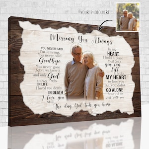Personalized Gifts, Missing You Always, Memorial Gifts, Wall Art For Living Room, Sympathy Gifts For Loss Of Loved One, Remembrance Gifts