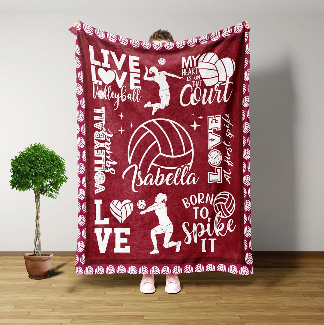 Volleyball Blanket, Volleyball Gifts, Personalized Blankets and Throws