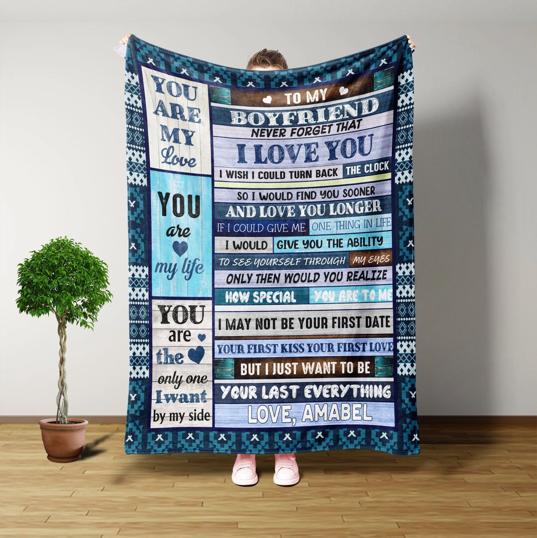 To My Boyfriend Blanket, Boyfriend Gifts, Throw Blanket, Personalized