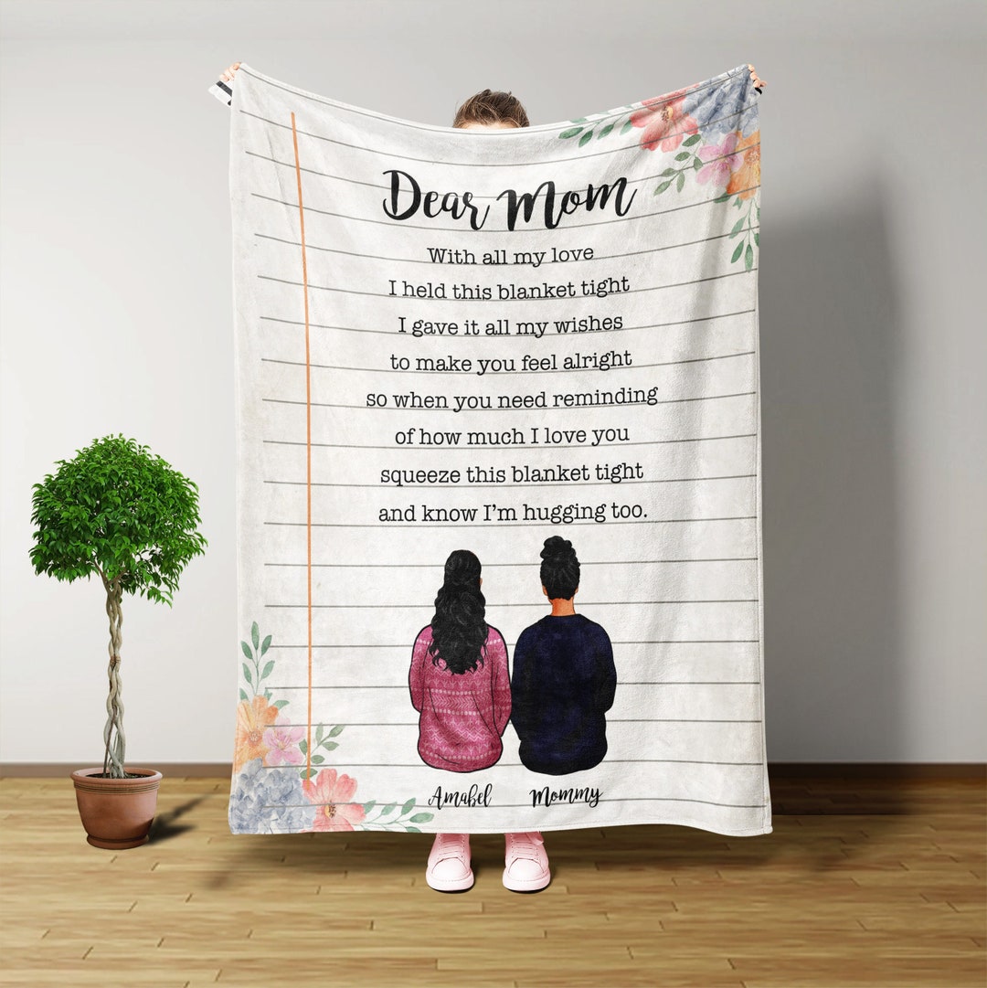 Personalized Mom Blanket, Dear Mom Blanket, Mom Gifts, Gift From Kids