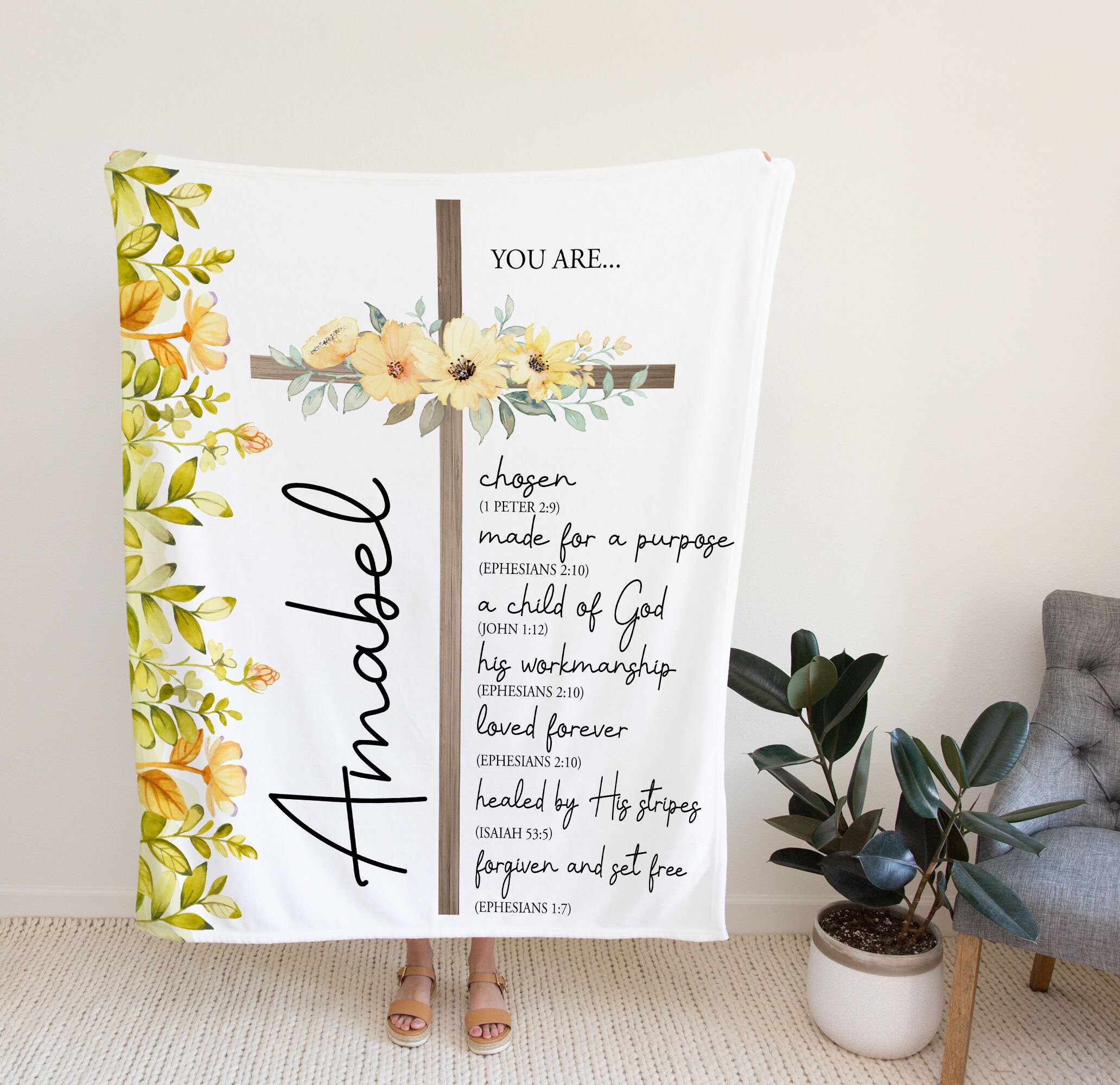 Personalized Blanket Bible Verse Blanket Inspiration Quote Etsy