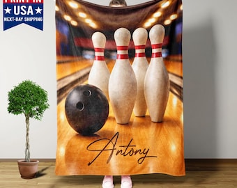 Bowling Gifts, Bowling Blanket, Bowling Ball Gifts For Girls, Women, Kids, Gifts For Bowling Lovers, Sports Team Gifts, Senior Night Gifts