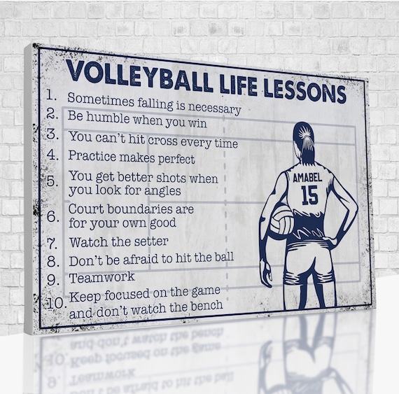 Volleyball Life Lessons Canvas Custom Volleyball Poster Etsy