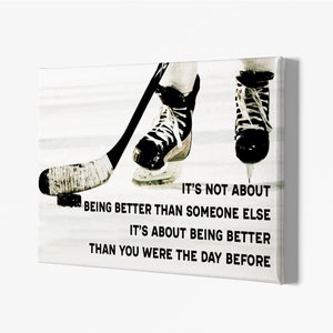 Ice Hockey, Hockey Canvas Wall Art Prints, Sport Inspiration Quote Prints, Wall Hanging, Wall Decor, Hockey Player Gift Ideas